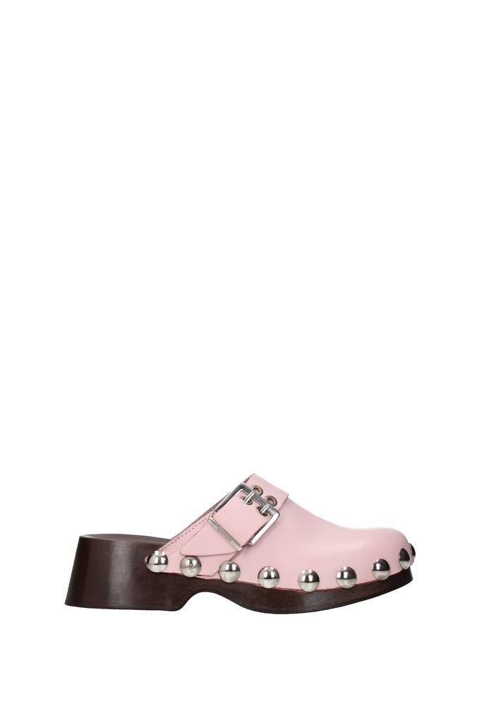 商品Ganni|Slippers and clogs Leather Pink,价格¥1169,第1张图片