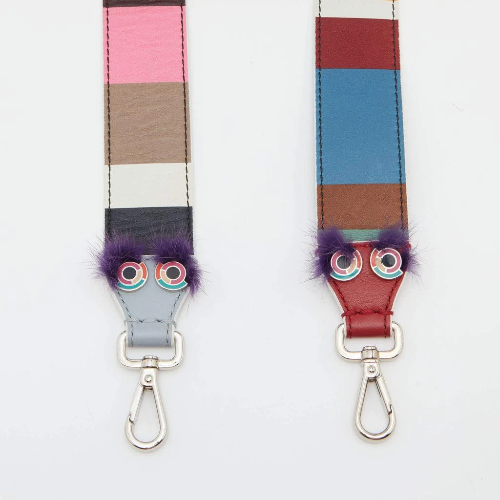 商品Fendi|Fendi Multicolor Stripe Printed Leather Monster Bag Strap,价格¥3064,第2张图片详细描述