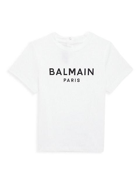 商品Balmain|Baby's Logo Crewneck T-Shirt,价格¥1148-¥1301,第1张图片