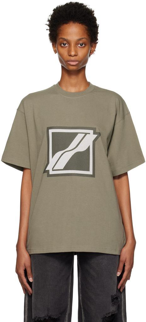 商品We11done|Khaki Bonded T-Shirt,价格¥502,第1张图片