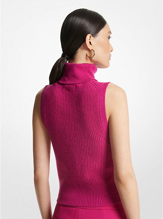 Sleeveless Merino Wool Blend Turtleneck Top商品第2张图片规格展示