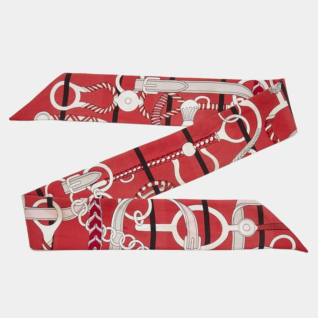 商品[二手商品] Hermes|Hermès Red Panoplie Equestre Silk Twilly,价格¥1423,第2张图片详细描述