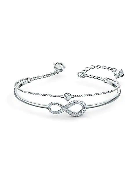 Infinity Rhodium-Plated Crystal Infinity Bangle商品第1张图片规格展示
