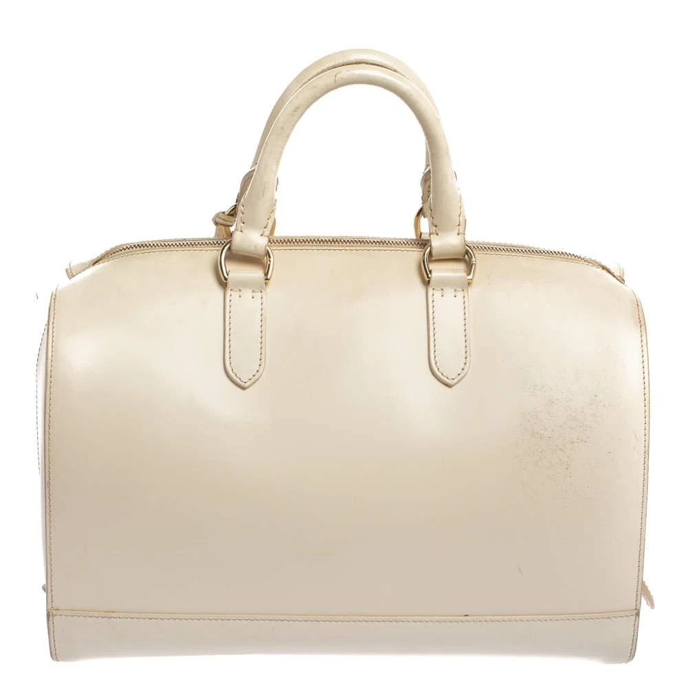 商品[二手商品] Ralph Lauren|Ralph Lauren Cream White Leather Stirrup Boston Bag,价格¥905,第4张图片详细描述