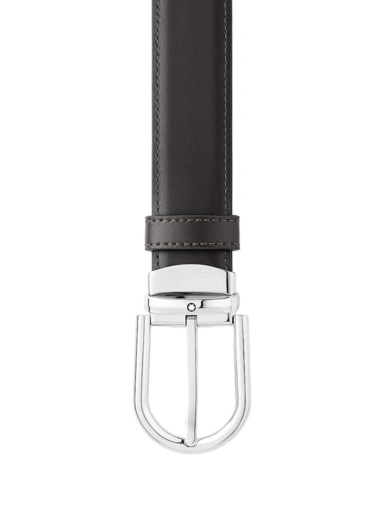 商品MontBlanc|Horseshoe Buckle Cut-to-Size Reversible Leather Belt,价格¥2622,第2张图片详细描述