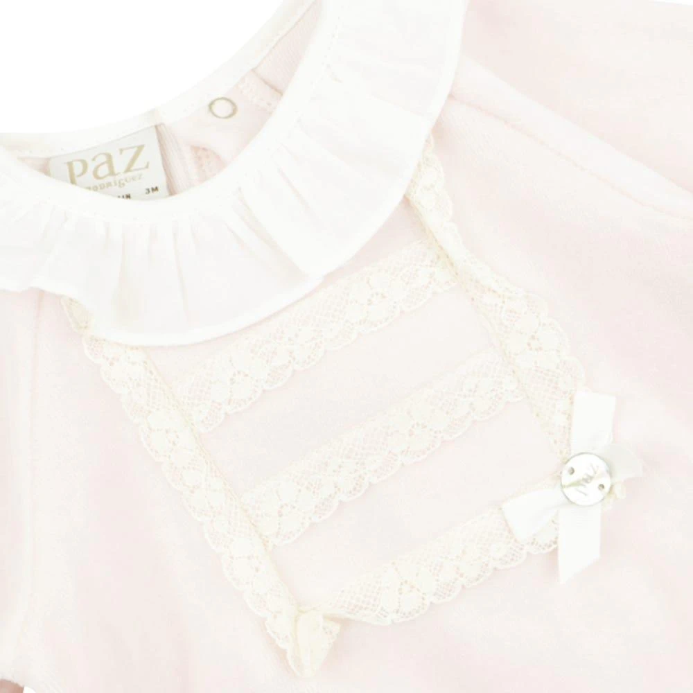 商品Paz Rodriguez|Pink & White Velour Romper Hat & Bib Gift Set,价格¥299,第2张图片详细描述