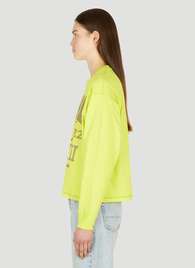 商品Ganni|Graphic Print Long Sleeve T-Shirt in Yellow,价格¥669,第3张图片详细描述