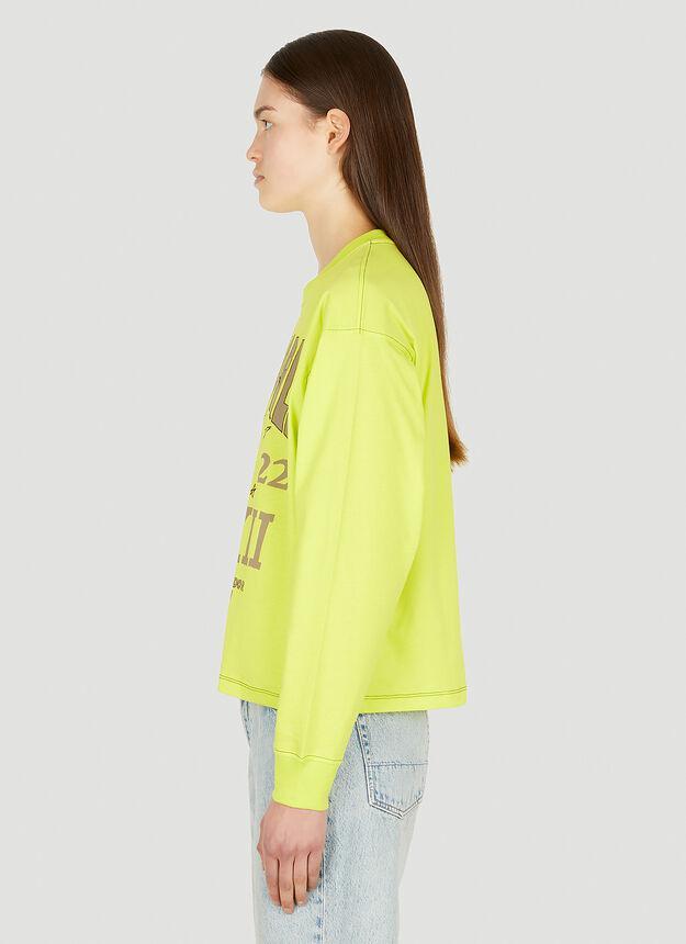 商品Ganni|Graphic Print Long Sleeve T-Shirt in Yellow,价格¥948,第5张图片详细描述