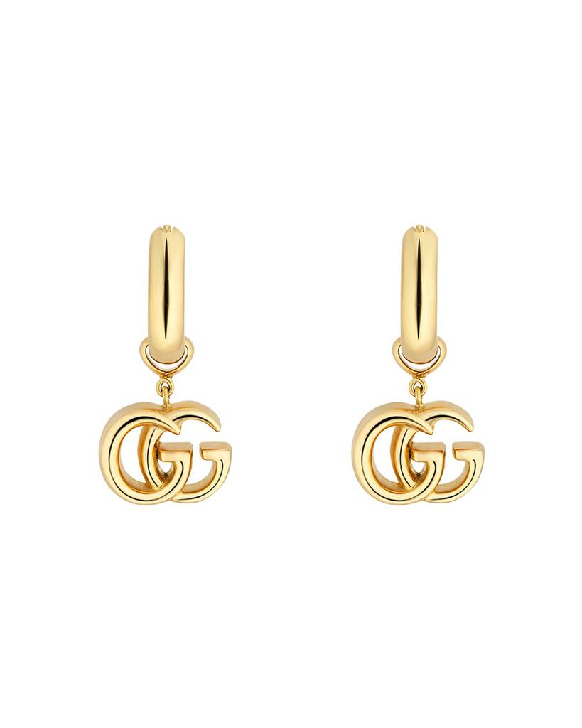 18K Yellow Gold Running GG Logo Huggie Hoop Earrings商品第1张图片规格展示
