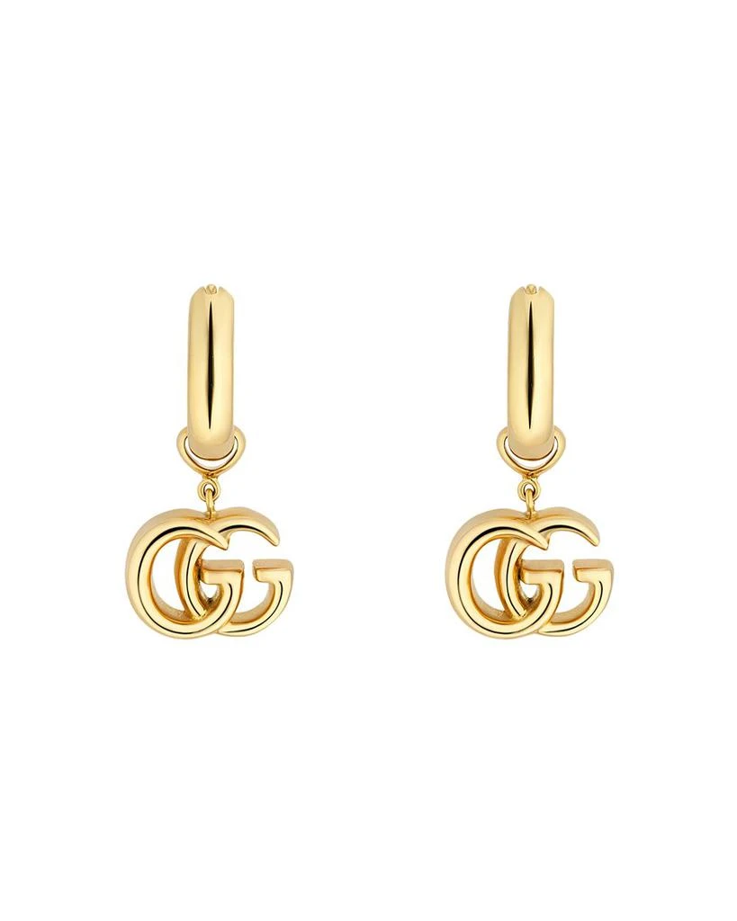 商品Gucci|18K Yellow Gold Running GG Logo Huggie Hoop Earrings,价格¥23194,第1张图片