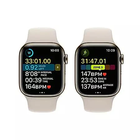 Apple Watch Series 8 GPS + Cellular 41mm Stainless Steel Case with Sport Band, Choose Color and Band Size 商品