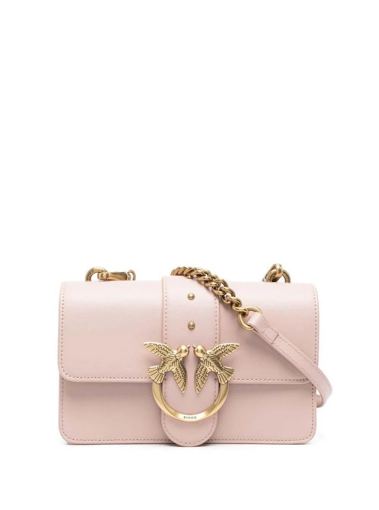 商品PINKO|Love Mini Simple Pink Leather Crossbody Bag Pinko Woman,价格¥1611,第1张图片