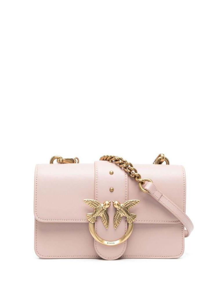 商品PINKO|Love Mini Simple Pink Leather Crossbody Bag Pinko Woman,价格¥1543,第1张图片