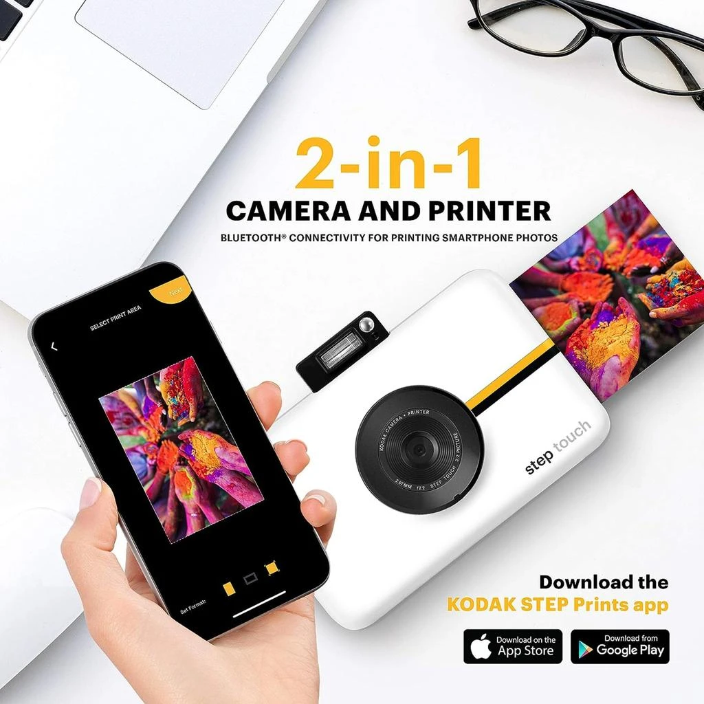 商品Kodak|Step Touch 13MP Digital Camera & Instant Printer 2x3" with 3.5 LCD Touchscreen Display,价格¥963,第2张图片详细描述