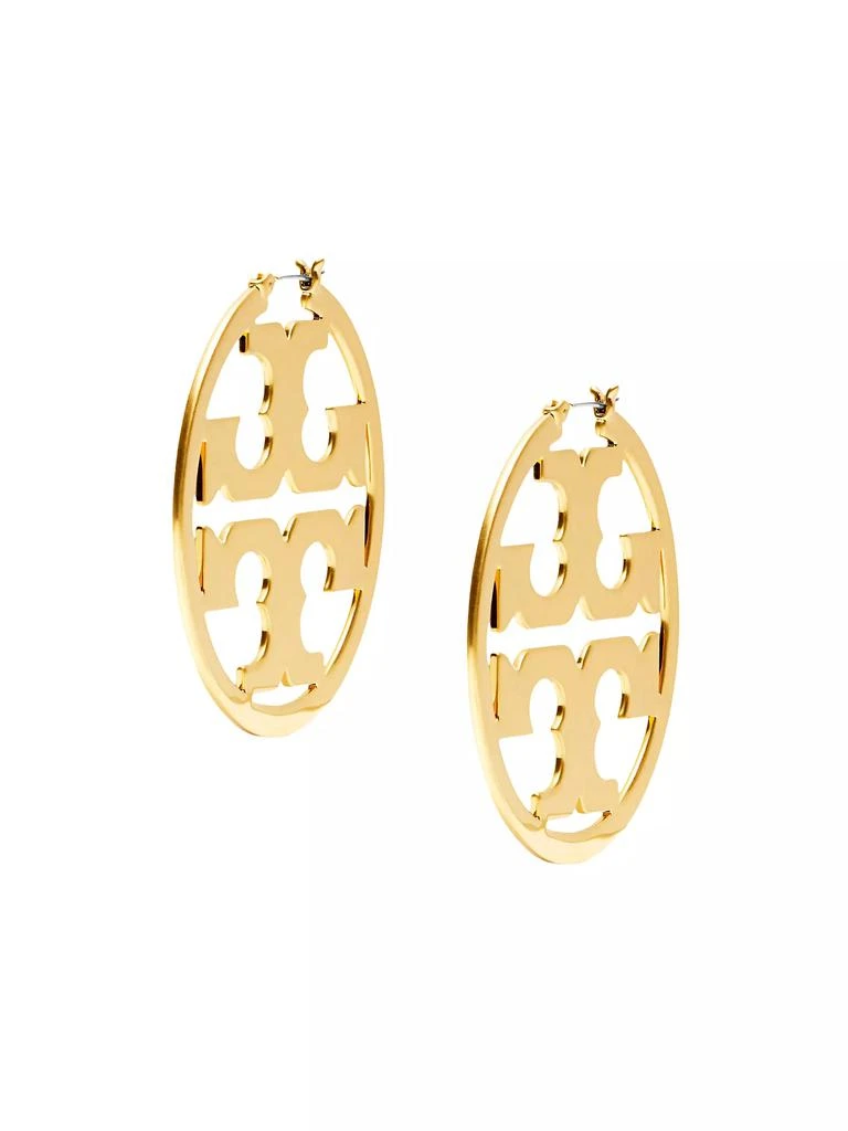 商品Tory Burch|Goldtone Double T Hoop Earrings,价格¥1186,第1张图片