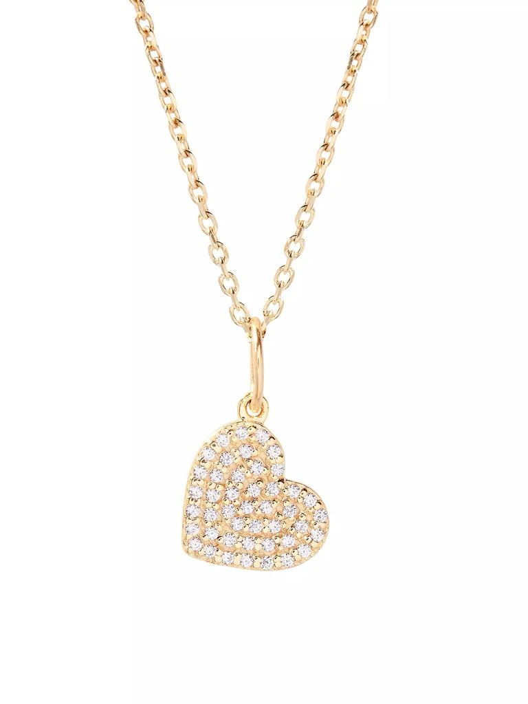 商品brook & york|Adeline Heart 14K-Gold Vermeil & White Topaz Pendant Necklace,价格¥825,第1张图片