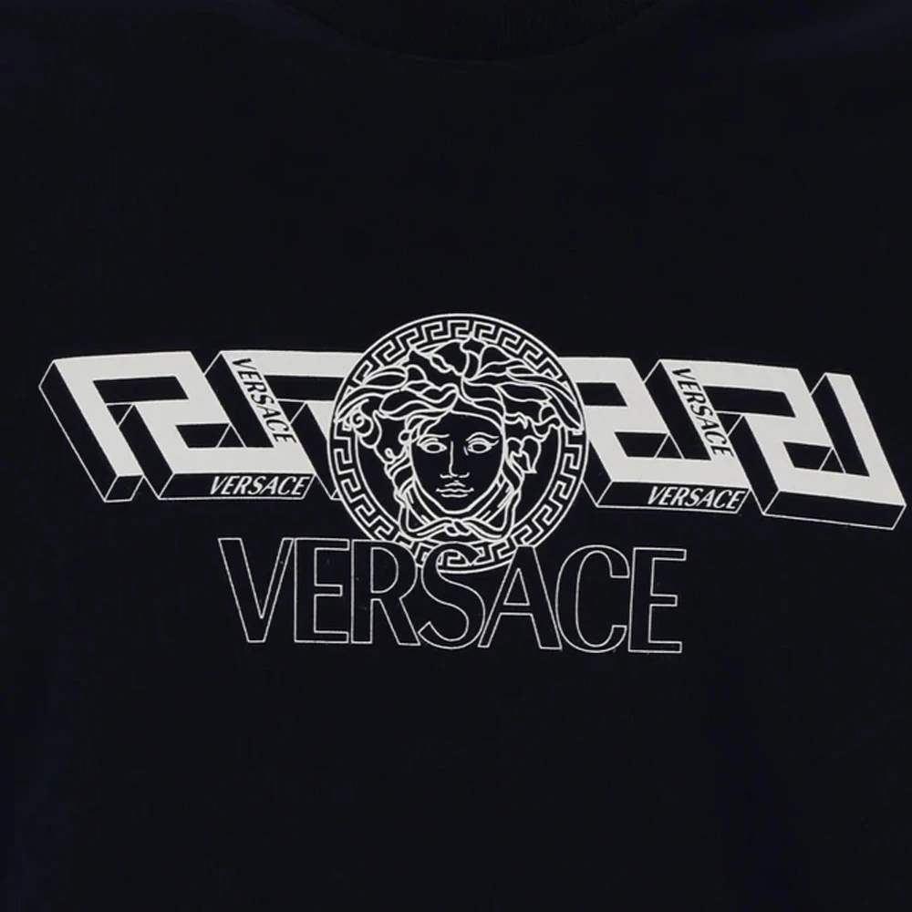 VERSACE 男士黑色印花棉质圆领卫衣 10039921-A028611-U830 商品
