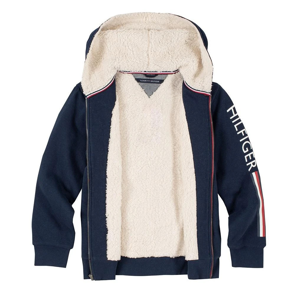 商品Tommy Hilfiger|Little Boys Signature Stripe Sherpa Long Sleeves Hoodie,价格¥408,第4张图片详细描述