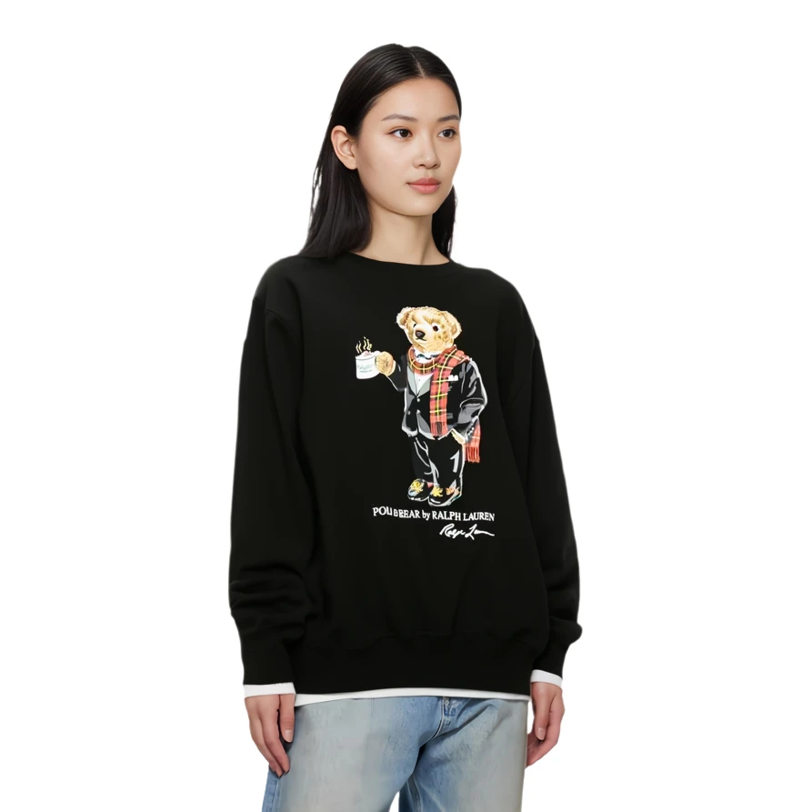 商品[国内直发] Ralph Lauren|小熊印花圆领套头卫衣 女款 黑色,价格¥874,第11张图片详细描述