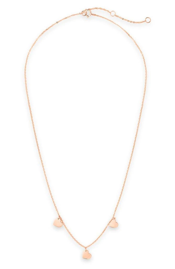 商品Sterling Forever|14K Rose Gold Plated Sterling Silver Heart Charm Necklace,价格¥225,第2张图片详细描述