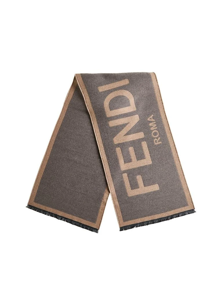 商品Fendi|Fendi Logo Printed Fringed Scarf,价格¥3350,第1张图片