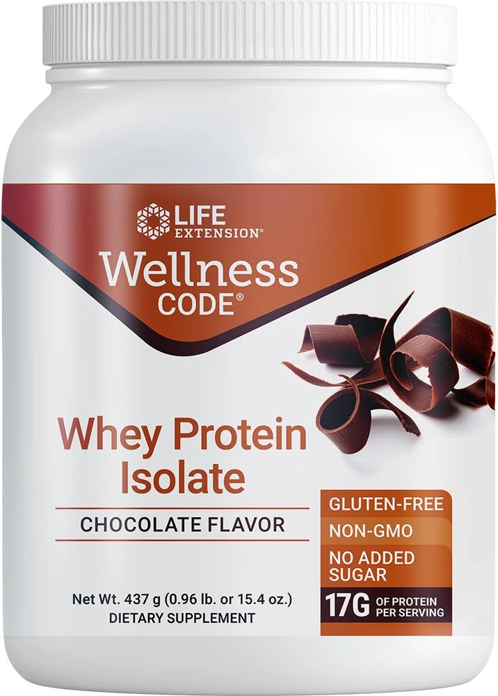商品Life Extension|Life Extension Wellness Code® Whey Protein Isolate, Chocolate (437 Grams),价格¥236,第1张图片