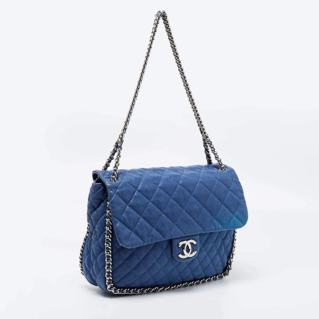 商品[二手商品] Chanel|Chanel Blue Quilted Leather Maxi Chain Around Flap Shoulder Bag,价格¥17450,第3张图片详细描述