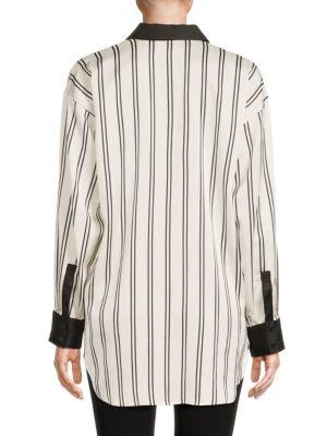 商品Karl Lagerfeld Paris|Striped High Low Shirt,价格¥239,第2张图片详细描述