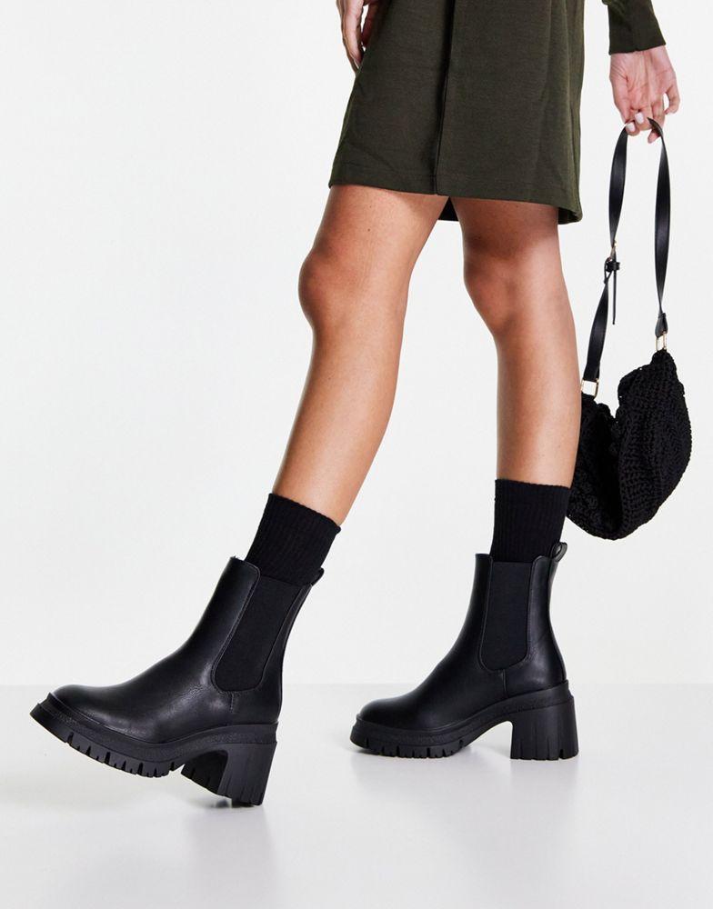 ASOS DESIGN Rio mid-heeled chelsea boots in black商品第3张图片规格展示