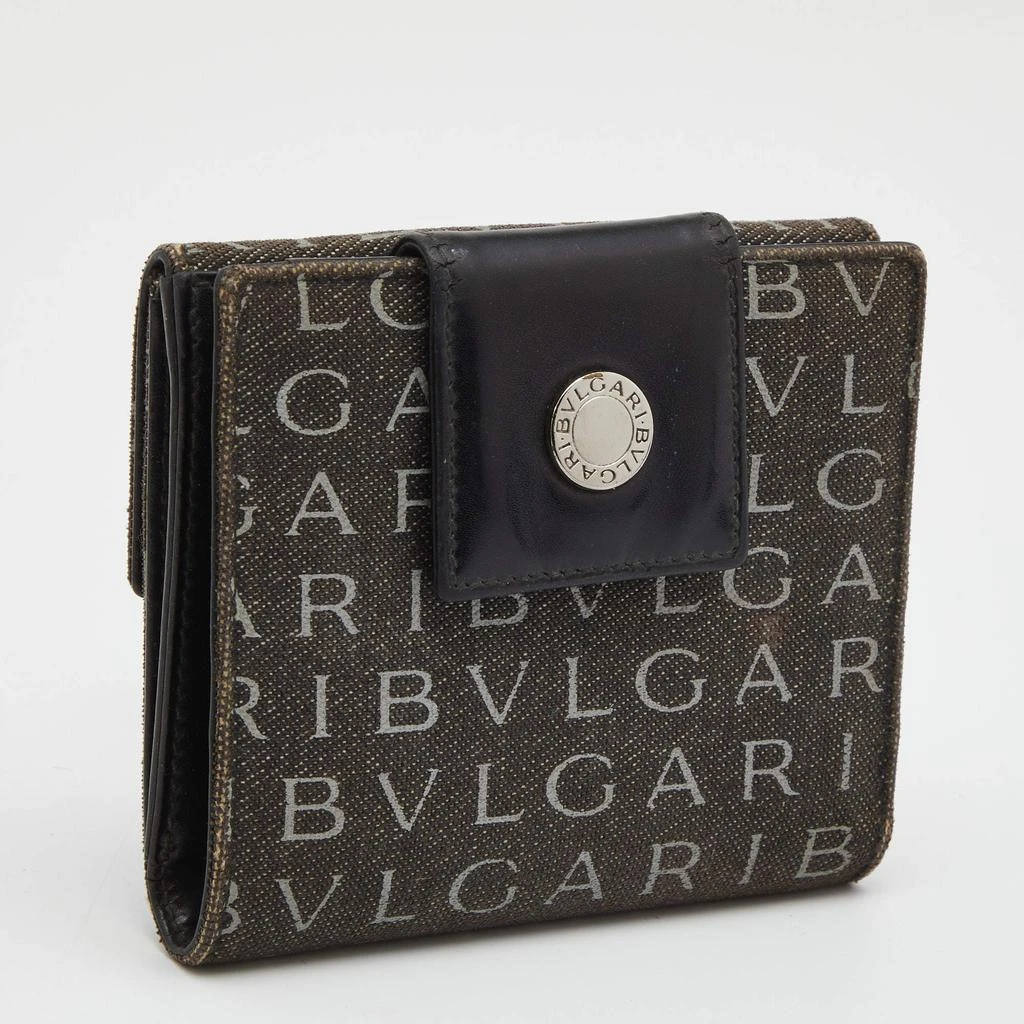 商品[二手商品] BVLGARI|Bvlgari Black Logo Mania Denim Compact Flap Wallet,价格¥813,第4张图片详细描述
