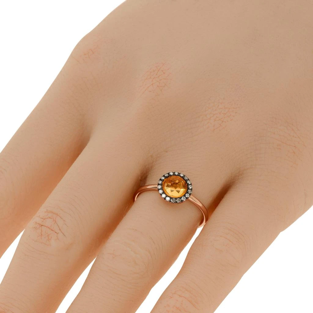 商品Mimi Milano|Mimi Milano Happy 18K Rose Gold Citrine And Diamond Band Ring Sz. 7.5 ALM306R8CM-56,价格¥2961,第2张图片详细描述