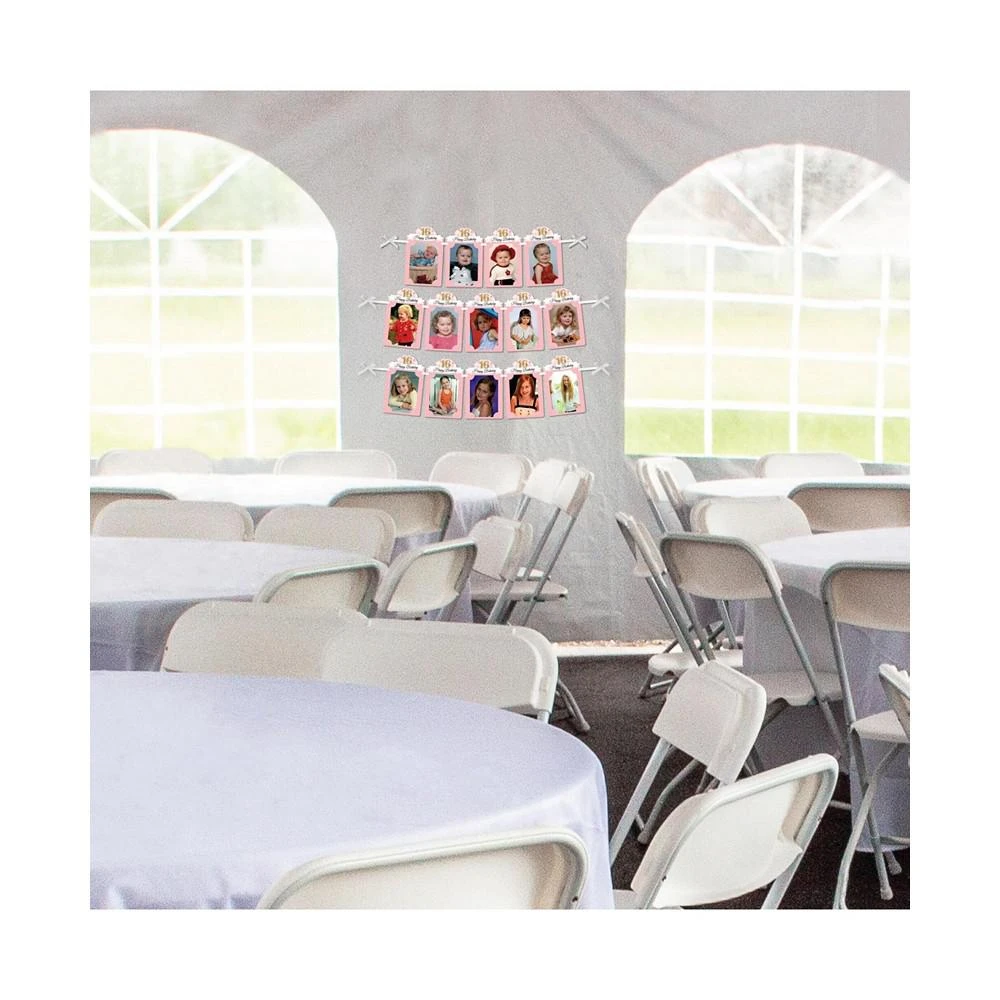 商品Big Dot of Happiness|Sweet 16 - DIY 16th Birthday Party Decor - Picture Display - Photo Banner,价格¥119,第2张图片详细描述