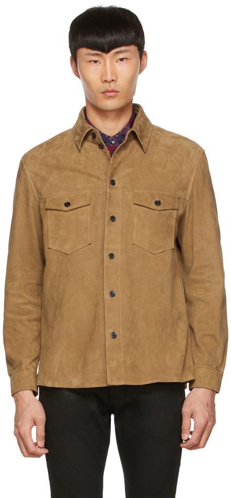 商品Yves Saint Laurent|Tan Suede Jacket,价格¥32414,第1张图片