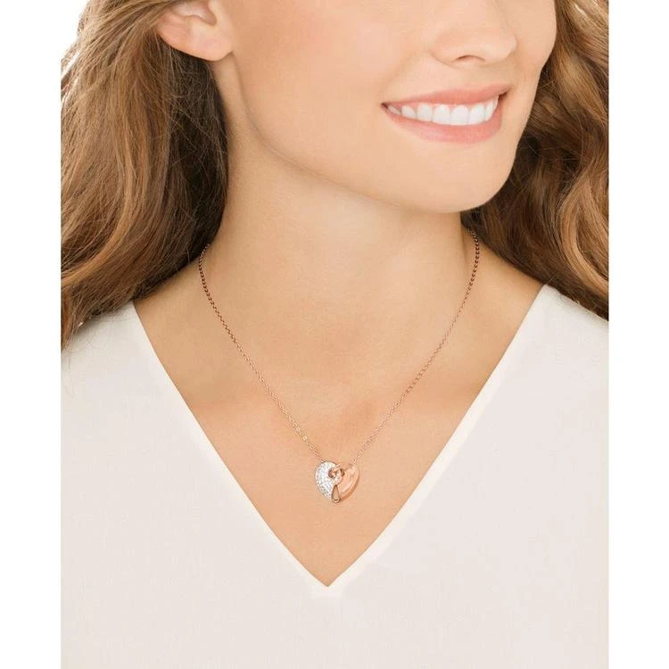 商品Swarovski|Two-Tone Pavé Heart Pendant Necklace,价格¥741,第2张图片详细描述