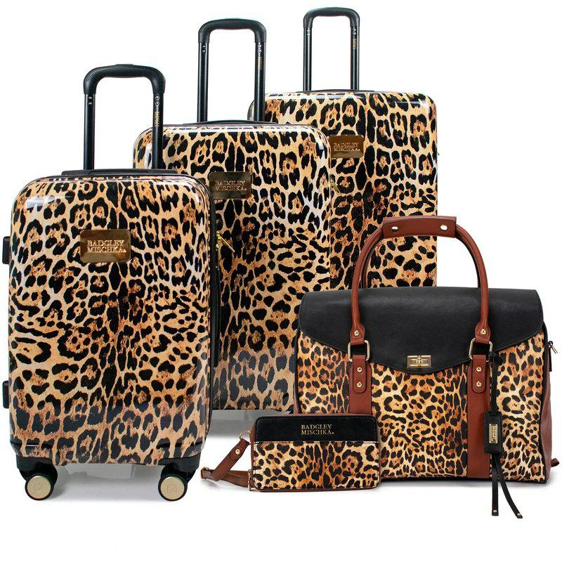 商品Badgley Mischka Luggage|Leopard Luggage Set | Weekender | Sling Bundle LUGGAGE SET | WEEKENDER | BELT BAG,价格¥2265,第1张图片