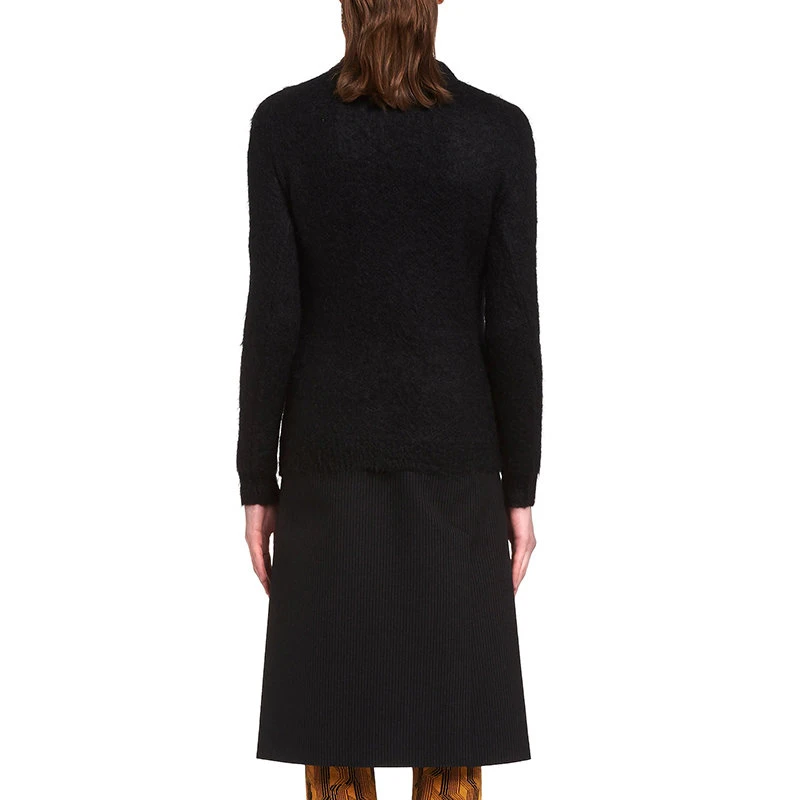 商品Prada|【预售3-7天】PRADA/普拉达 21年秋冬 女士黑色修身马海�毛长袖Polo衫P24L1I_1ZOJ_F0002_S_212,价格¥7127,第6张图片详细描述