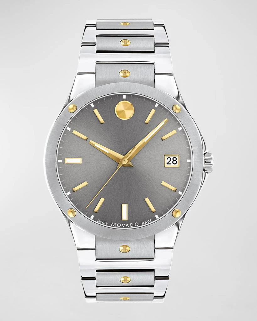 商品Movado|Men's 41mm SE Steel Bracelet Watch w/ Yellow Gold,价格¥10113,第1张图片