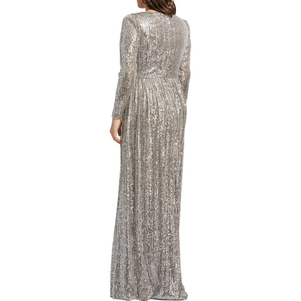 商品Mac Duggal|Mac Duggal Womens Plus Sequined Knot Front Evening Dress,价格¥1905,第4张图片详细描述