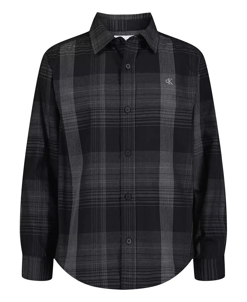 商品Calvin Klein|Boys 8-20 CK Intricate Plaid Long Sleeve Shirt,价格¥161,第1张图片