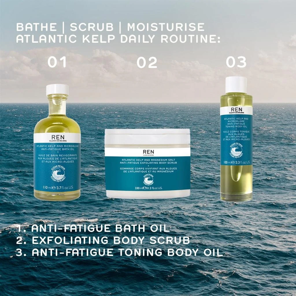 商品REN Clean Skincare|Atlantic Kelp And Microalgae Anti-Fatigue Bath Oil,价格¥281,第5张图片详细描述