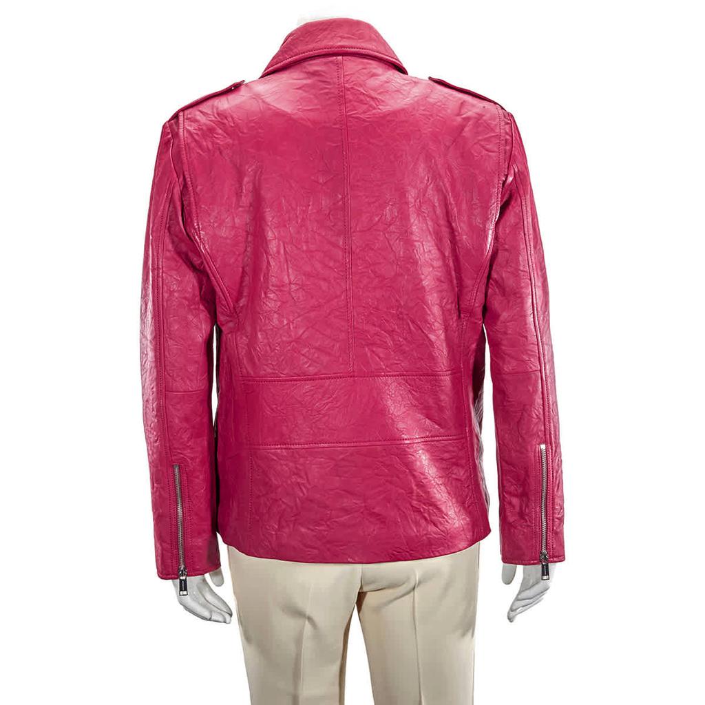 Michael Kors Ladies Crinkled Leather Moto Jacket, Size Medium商品第3张图片规格展示