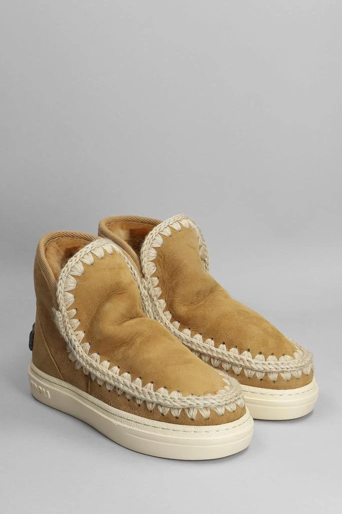 商品Mou|Mou Eskimo Sneaker Bold Low Heels Ankle Boots In Beige Suede,价格¥2345,第2张图片详细描述