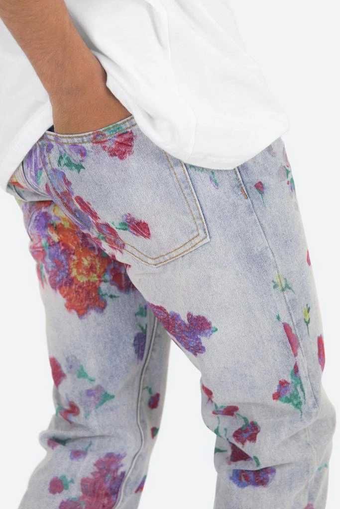 D281 Floral Straight Denim - Blue 商品