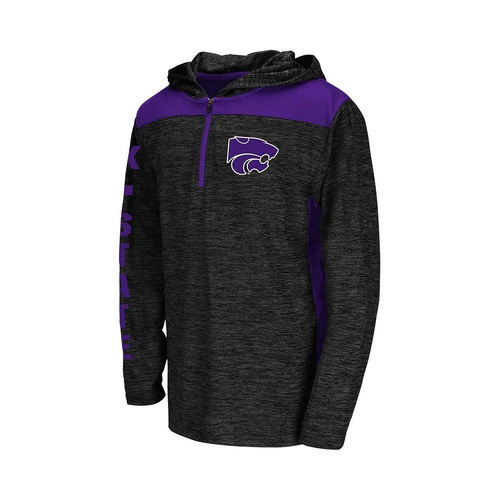 商品Colosseum|Youth Boys Heathered Black Kansas State Wildcats Quick Kick Quarter-Zip Hoodie,价格¥262,第3张图片详细描述