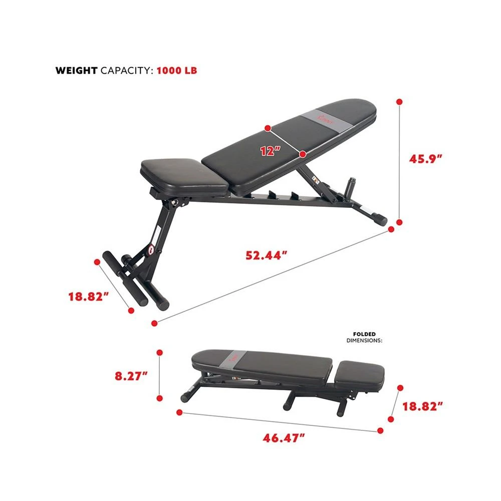 商品Sunny Health & Fitness|Adjustable Utility Weight Bench - SF-BH6921,价格¥2233,第5张图片详细描述