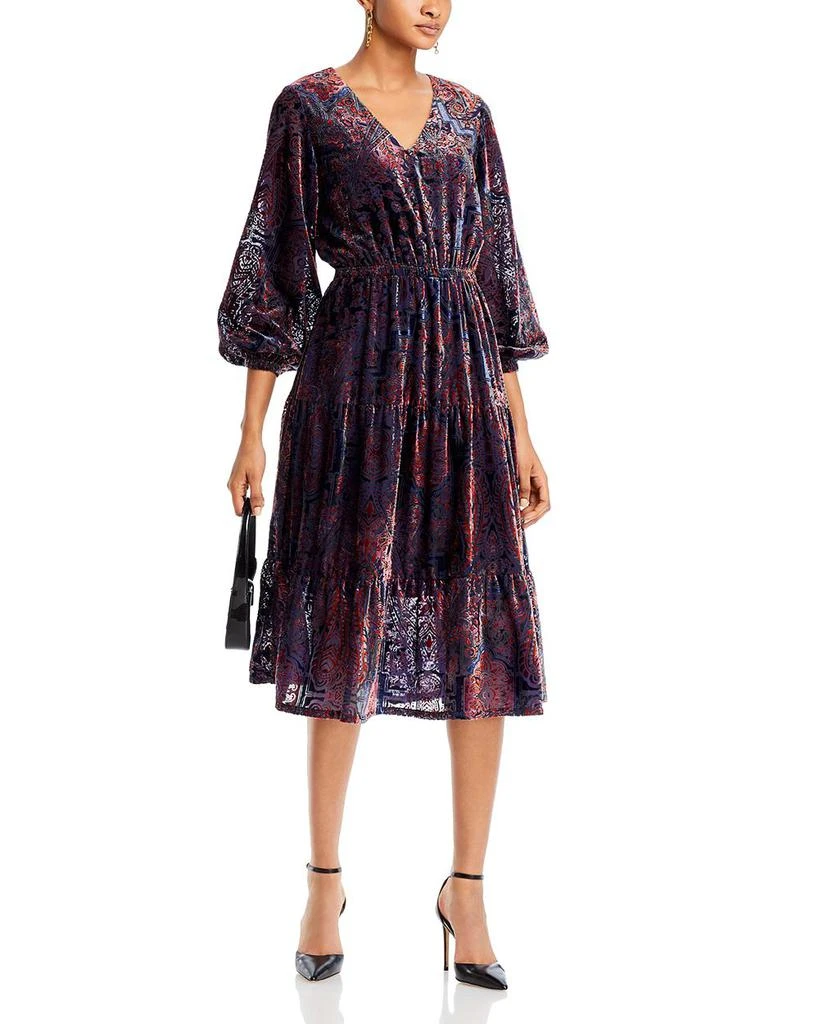 Paisley Burnout Velvet Midi Dress 商品