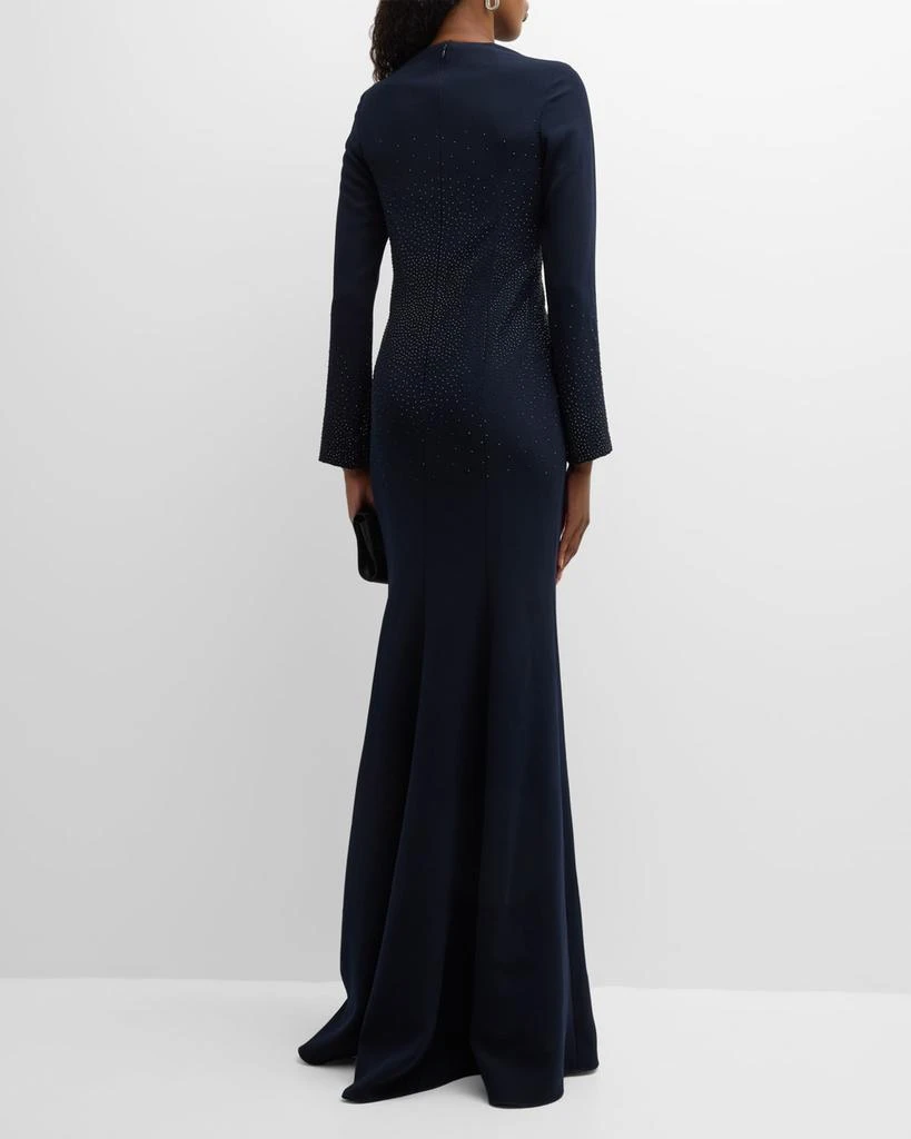 A-Line Rhinestone-Embellished Crepe Gown 商品