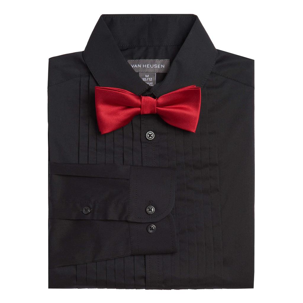 Van Heusen Boys' Tuxedo Dress Shirt with Bow Tie商品第2张图片规格展示