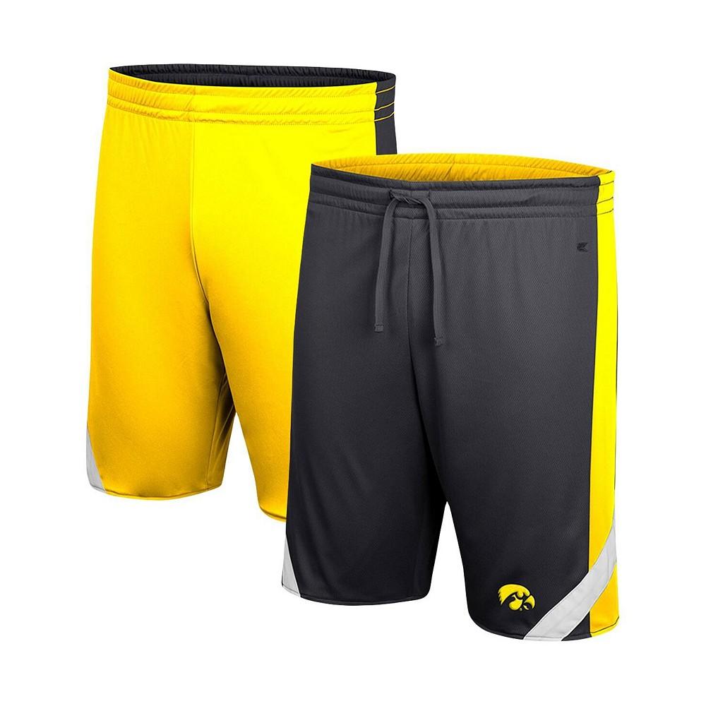 Men's Black, Gold Iowa Hawkeyes Am I Wrong Reversible Shorts商品第1张图片规格展示