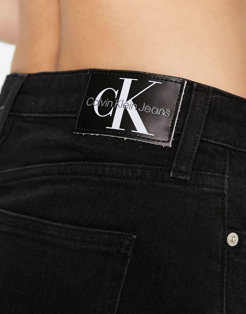 Calvin Klein Jeans denim mini skirt in black商品第3张图片规格展示